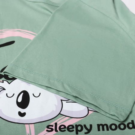 Female home set (T -shirt/pants) "Koala", green/pink color, size 62-2