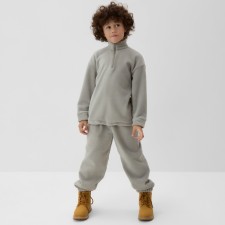 Свитшот детский MINAKU: Fleece Soft, цвет серый, рост 128 см