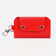 Key on the buttons, length 11 cm, 7 carabiners, red color