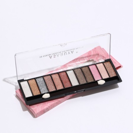 Palette of eyelid shadows with shimmer 12 colors