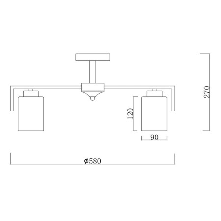 The lamp on the ESCADA rod, 1142/5p Silver. 5x60W, E27, 600x600x275 mm, silver color-5