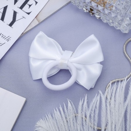 Hair elastic band Bant "Schoolgirl" classics, 7 cm, white-1