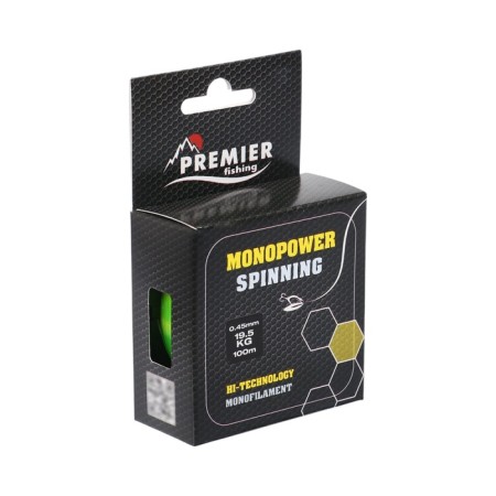 Premier Fishing Monopower Spinning Lines, diameter 0.45 mm, test 19.5 kg, 100 m, fluorescent yellow-2