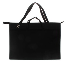 Folder for drawings and drawings A2, 650 x 480 x 50 mm, handles, plastic, lightning from above, onyx, pr 6, 0.9 mm, shoulder belt, black