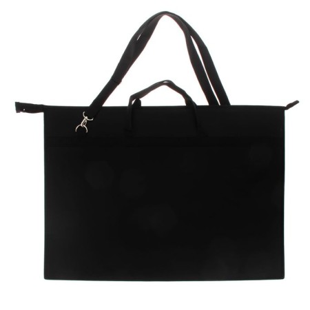 Folder for drawings and drawings A2, 650 x 480 x 50 mm, handles, plastic, lightning from above, onyx, pr 6, 0.9 mm, shoulder belt, black