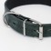 Collar leather two-layer 3.5 cm, Osh 46-58 cm, emerald