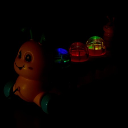 Musical catka on the rope "Caterpillar", light and sound effects-9