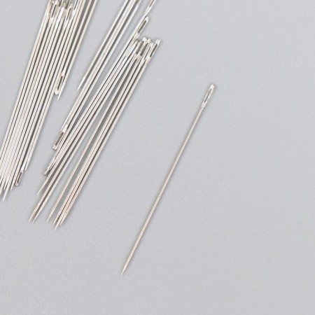Needles for beads metal in a plastic box set 25 pcs Ø 0.8 mm-2