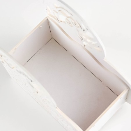 Kashpo wooden "Heart" 18x8.6x14 cm white-4