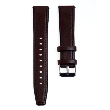Hours strap with quick-detachable studs, 20 mm, eco-leather, L-22 cm, brown-1