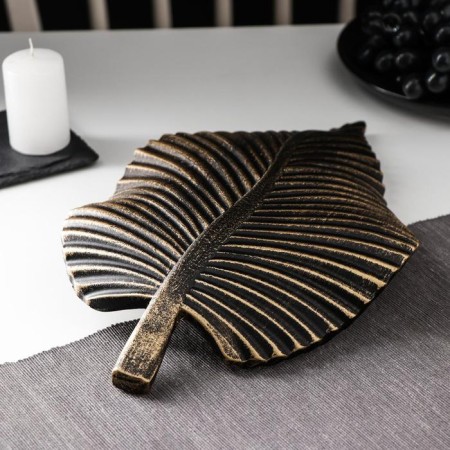 Fruit dish "leaf", 35.5 × 20 × 5 cm, bronze color-2