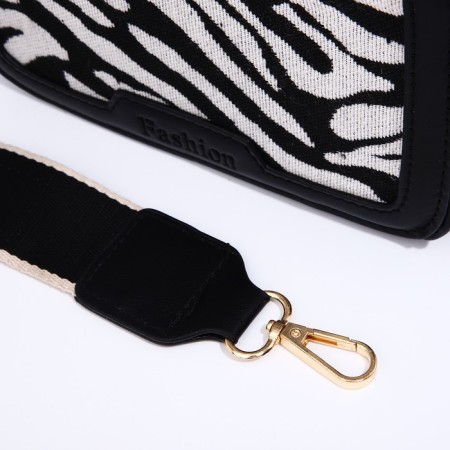 Bag Cross-Bodi with a zipper, black/white color-5