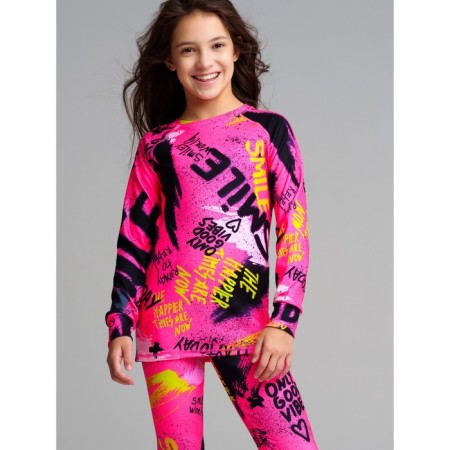 Thermal complex for girls: trousers, sweatshirt, height 146 cm-1