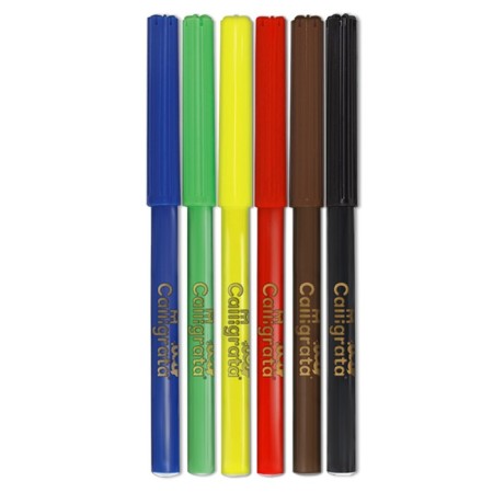 Flomasters 6 colors, Top calligrata, in a blister-1