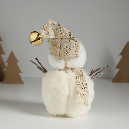 Souvenir Textile "Snowman fur with a twig on a hat" 9.5x9.5x16 cm-3