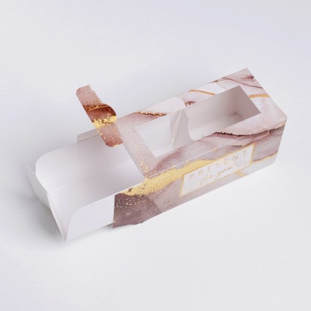 Box for Makarun, confectionery packaging "Present", 12 x 5.5 x 5.5 cm-2