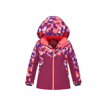 Ski costume for a girl, height 110 cm, burgundy color-1