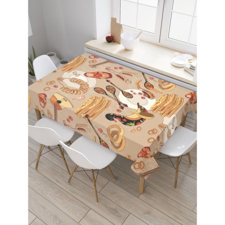 The tablecloth on the table "Hastens of Shrovetide", rectangular, Saten, size 145x180 cm