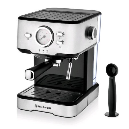 Brayer BR1101 coffee machine, Rozhkova, 1500 watts, 1.5 l, cappuccino, silver-6
