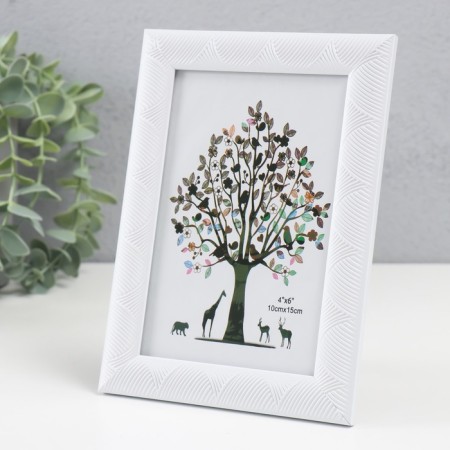 Photo frame plastic 10x15 cm "Waves" White 17.8x12.9x0.9 cm-2