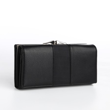 Women's wallet on a magnet, black color