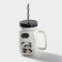 Ceramic mug with a metal lid and panda tube, 420 ml, MIX drawing