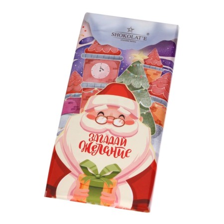 New Year. Confectionery milk tiles "Make a desire", Santa Claus, 100 g-2