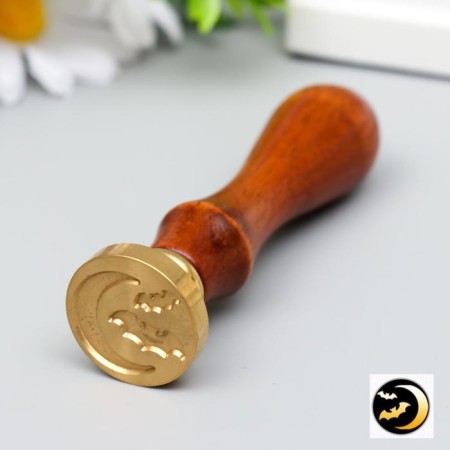 Printing for waxing with a wooden handle "Bis and Month" 9x2.5x2.5 cm