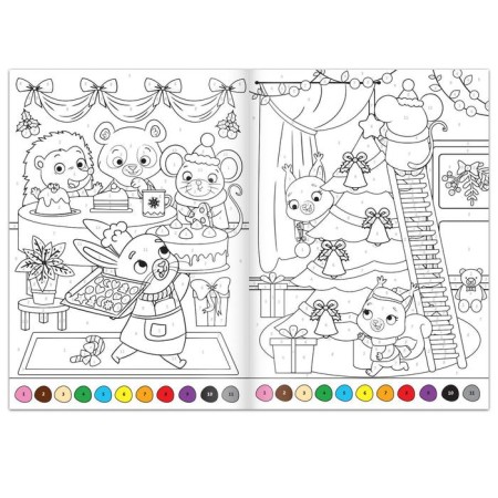 Coloring on the numbers “We are together by the New Year”, 16 pp., A4 format-1