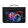A4, 340 x 240 x 30 mm folder for labor, with a pen, lightning around, "music", laminated cardboard (voluminous 3D rusunes with a metallic effect)