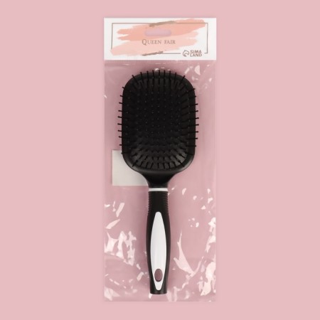 The comb is massage, wide, with a mirror, 8.3 × 24 cm, black/white color-4