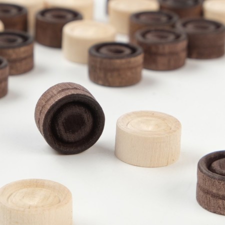 Chips for backgammon and checkers, 30 pcs, d-1.9 cm, h-0.9 cm, tree-1