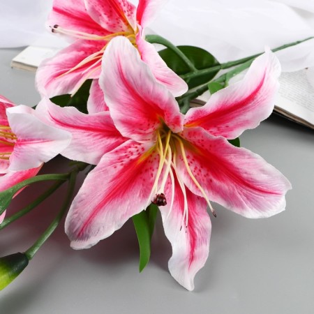 Artificial flowers "Lilia Galant" d-13 cm 66 cm, pink-1