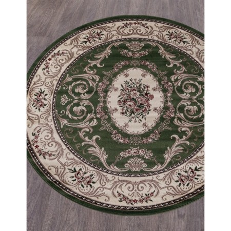 Round Merinos Colzey Carpet, size 200x200 cm, Green color-1
