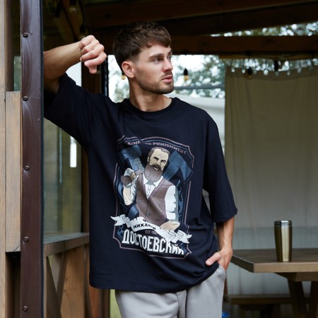 Футболка мужская KAFTAN "Достоевский", черный р. 52-4