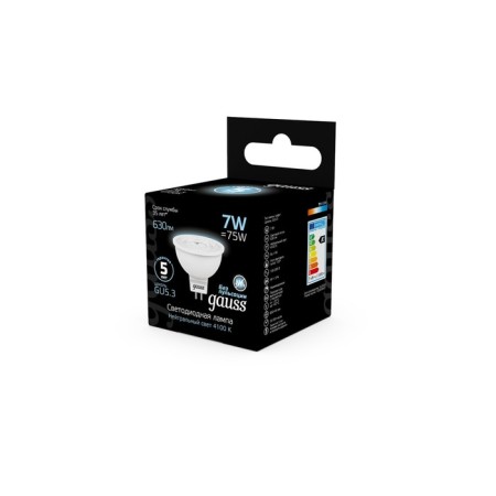 LED LED Black 7W MR16 4100K Neutr. Bel. GU5.3 630LM GAUSS 101505207-5