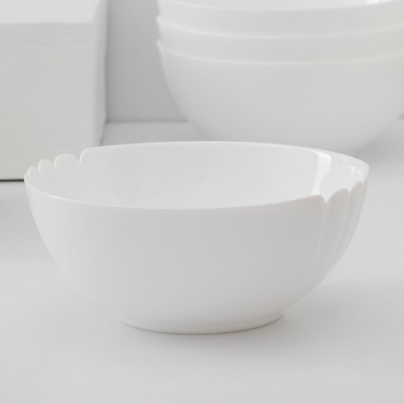 Set of salad bowls Luminarc Lotusia, d = 18 cm, glass ceramic, 6 pcs, white color-1