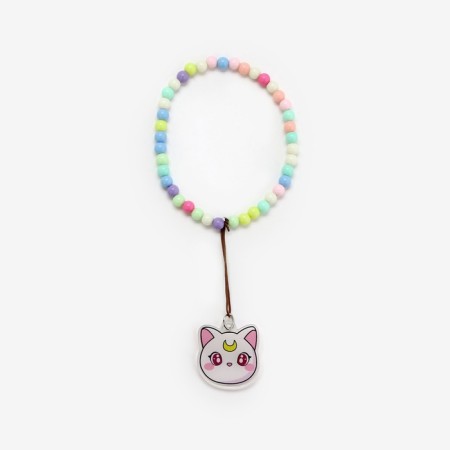 Keychain beads for keys "White Cat", 15 x 3 cm-4