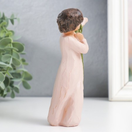 Polystone souvenir "Girl with pink callas" 4x4.5x13 cm-1