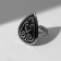Ring "Ethnic" count pattern, color black silver, dimensionless
