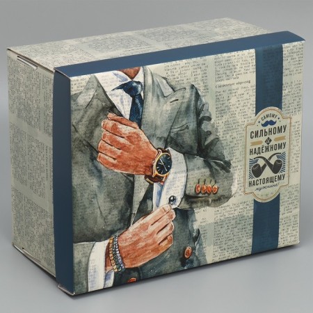 Gift folding box, packaging, “strong and reliable”, 31.2 x 25.6 x 16.1 cm-2