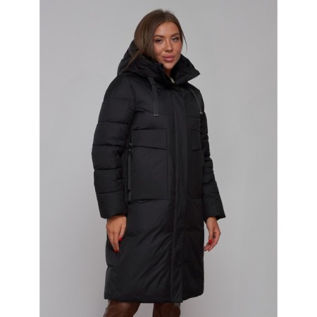 Coat insulated winter female, size 50, black color-10