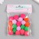 Pompons, 20 mm, 20 pcs/pack, 100% polyester, 5 colors in the assortment of 4 pcs