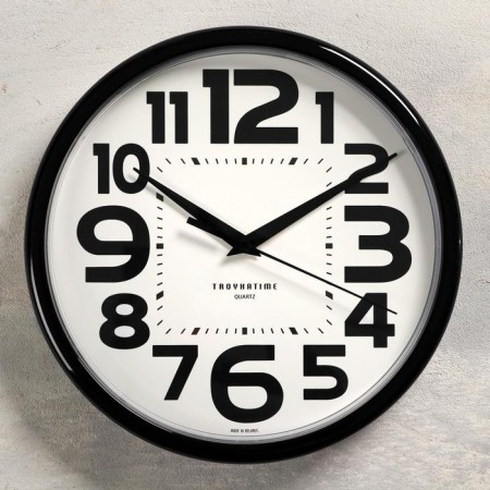 Wall clock, series: classic, smooth move, d = 23 cm, black