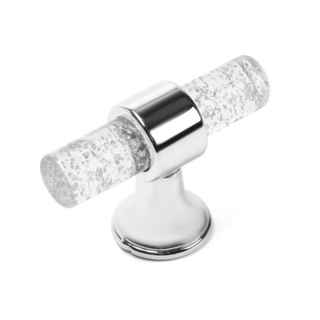 Handle button Cappio PK106, D = 12 mm, plastic, transparent/chrome color