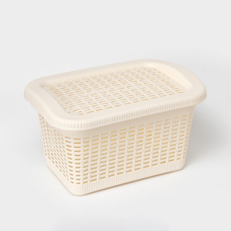 Storage basket with a lid, 20 l, 45 × 28 × 24 cm, color mix-3