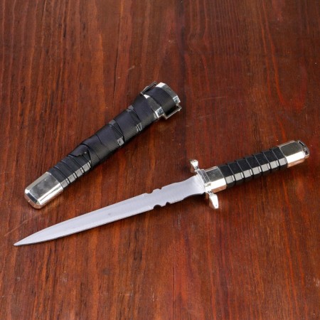 Dagger, handle and scabbard with ribs, 29.5 cm