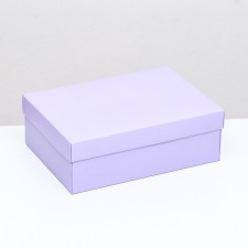 The box is folding, lid is lilac, 24 x 17 x 8 cm