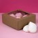 Box of a team without printing a lid is a brown with a window 14.5 x 14.5 x 6 cm