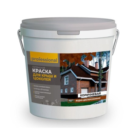 Paint for roofs and basements, 7 kg, brown color